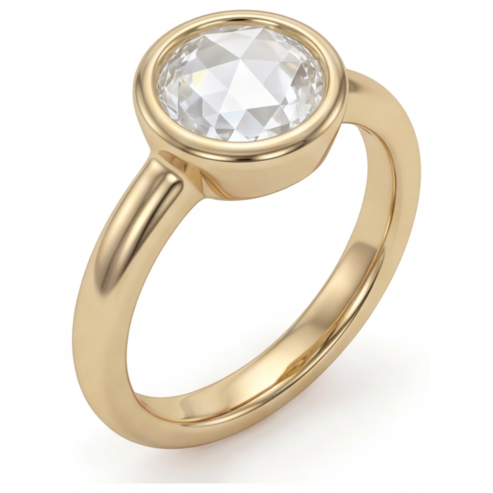 Diamante Solitario di Fidanzamento 2,75-carati Oro Giallo 14K – vista frontale