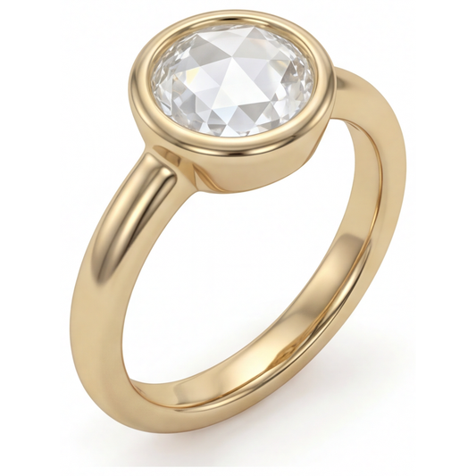 Diamante Solitario di Fidanzamento 2,75-carati Oro Giallo 14K – vista frontale