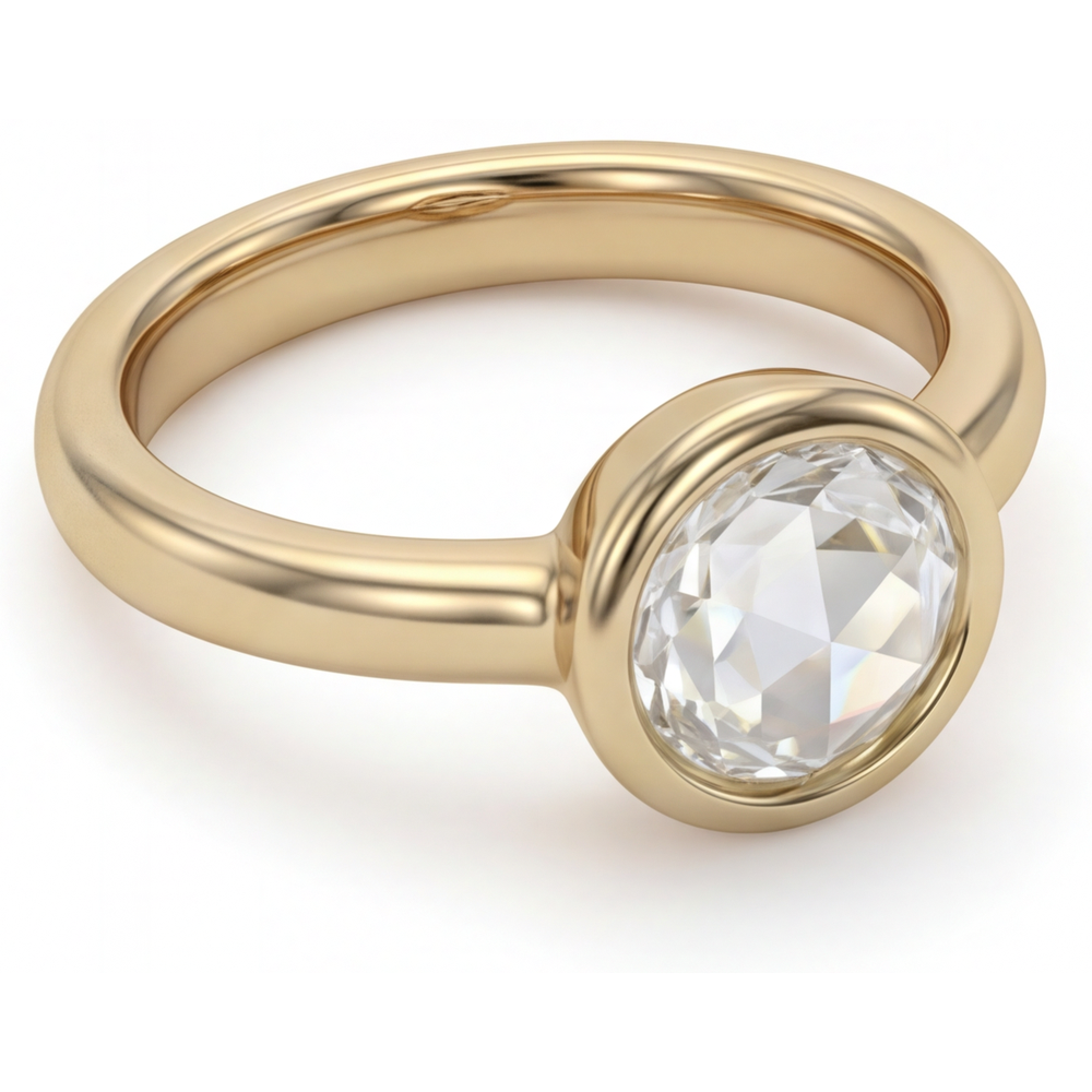 Solitario di Fidanzamento Oro Giallo 14K con Diamante – vista angolare
