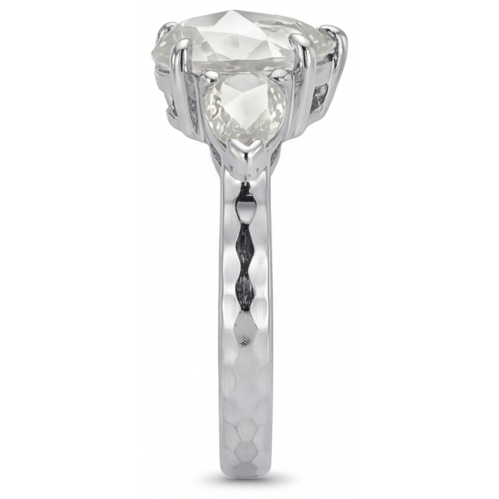 Taglio a Pera Diamante anello in Oro Bianco 14K – vista angolare