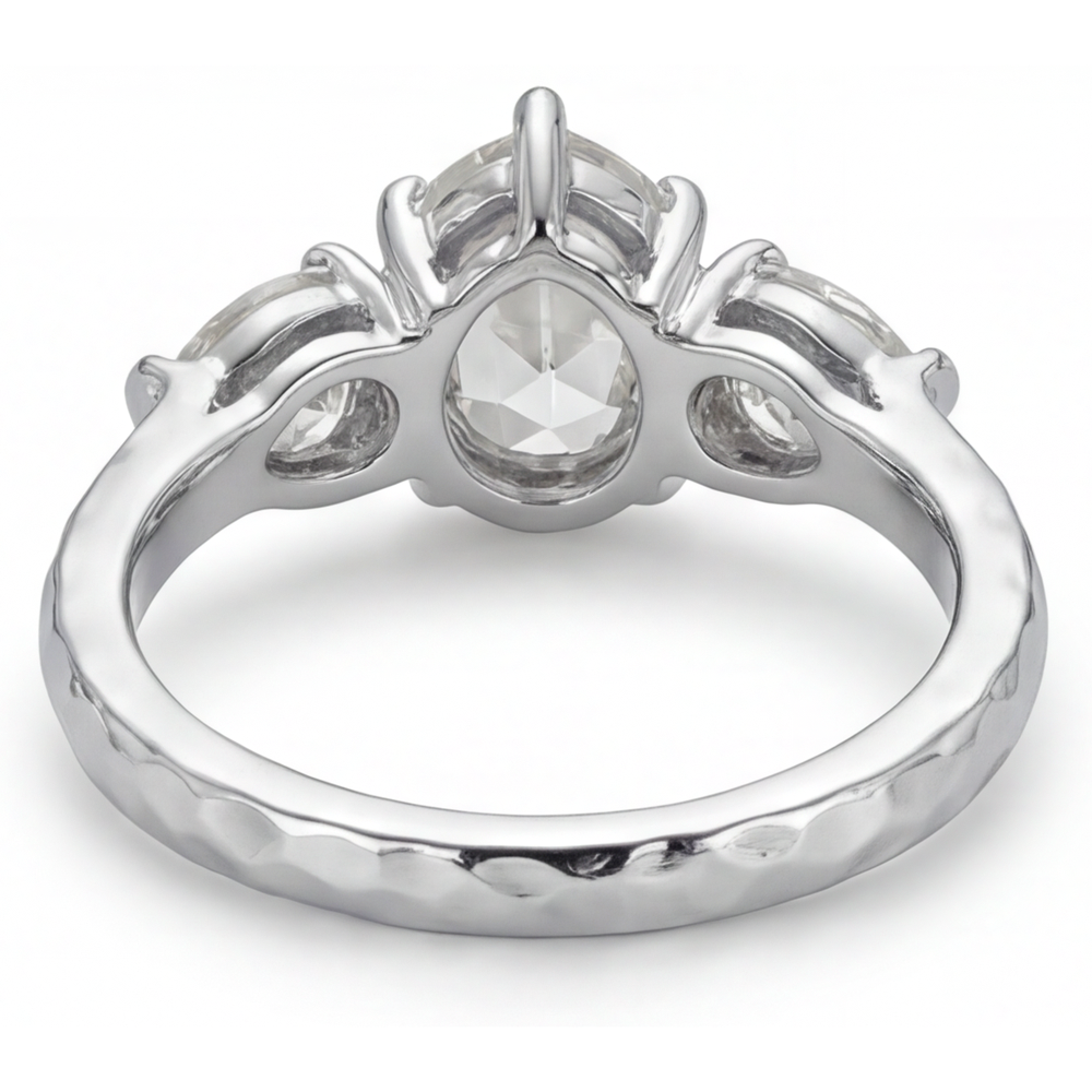 Trilogia Oro Bianco 14K con Diamante – vista dall'alto