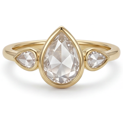 Diamante Taglio Rosa Trilogia 1,50 carati in Oro 14 Carati Giallo
