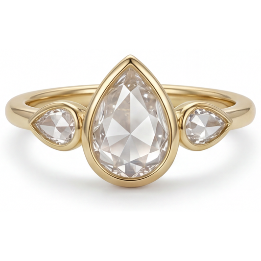 Trilogia Oro 14 Carati Giallo con Diamante – vista principale