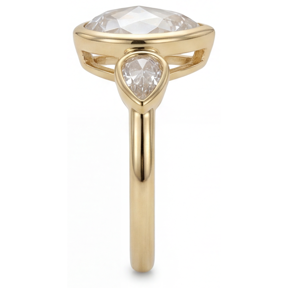Trilogia Oro 14 Carati Giallo con Diamante – vista angolare