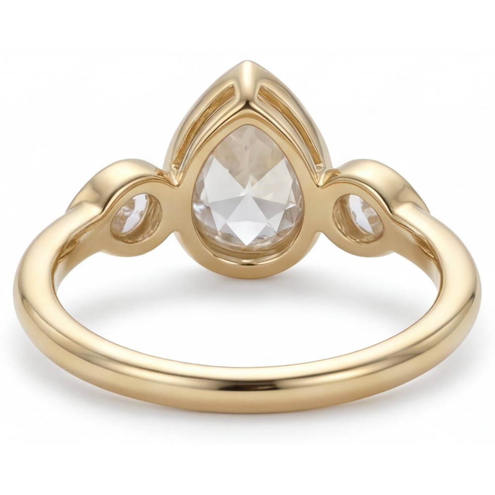 Diamante Trilogia 1,50-carati Oro 14 Carati Giallo – vista profilo