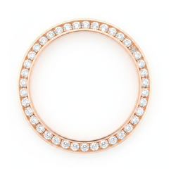 Lunetta per Orologio con Diamanti 1,5 Carati 28 mm Compatibile con Rolex Datejust in Oro Rosa 14K Pavé Rotondo Naturale