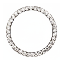 Lunetta per Orologio con Diamanti 1,5 Carati 28 mm Compatibile con Rolex Datejust in Acciaio Inossidabile Pavé Rotondo Diamanti Naturali Autentici