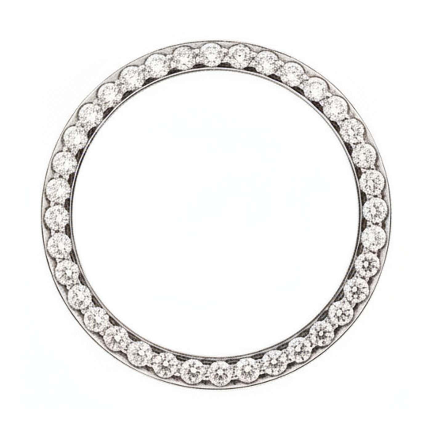 Lunetta per Orologio con Diamanti 1,5 Carati 28 mm Compatibile con Rolex Datejust in Acciaio Inossidabile Pavé Rotondo Diamanti Naturali Autentici