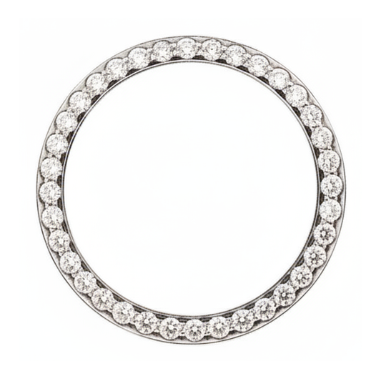 Lunetta per Orologio con Diamanti 1,5 Carati 28 mm Compatibile con Rolex Datejust in Acciaio Inossidabile Pavé Rotondo Diamanti Naturali Autentici