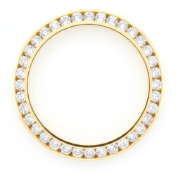 Lunetta da Orologio con Diamanti Naturali 1 Carato 28 mm Per Rolex Datejust in Oro Giallo 14K Rotonda a Canale