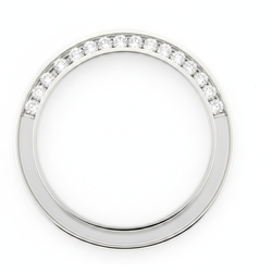 Lunetta per Orologio con Diamanti 1 Carato 28 mm per Rolex Datejust in Acciaio Inossidabile Naturali Veri Tondi Incassatura a Canale