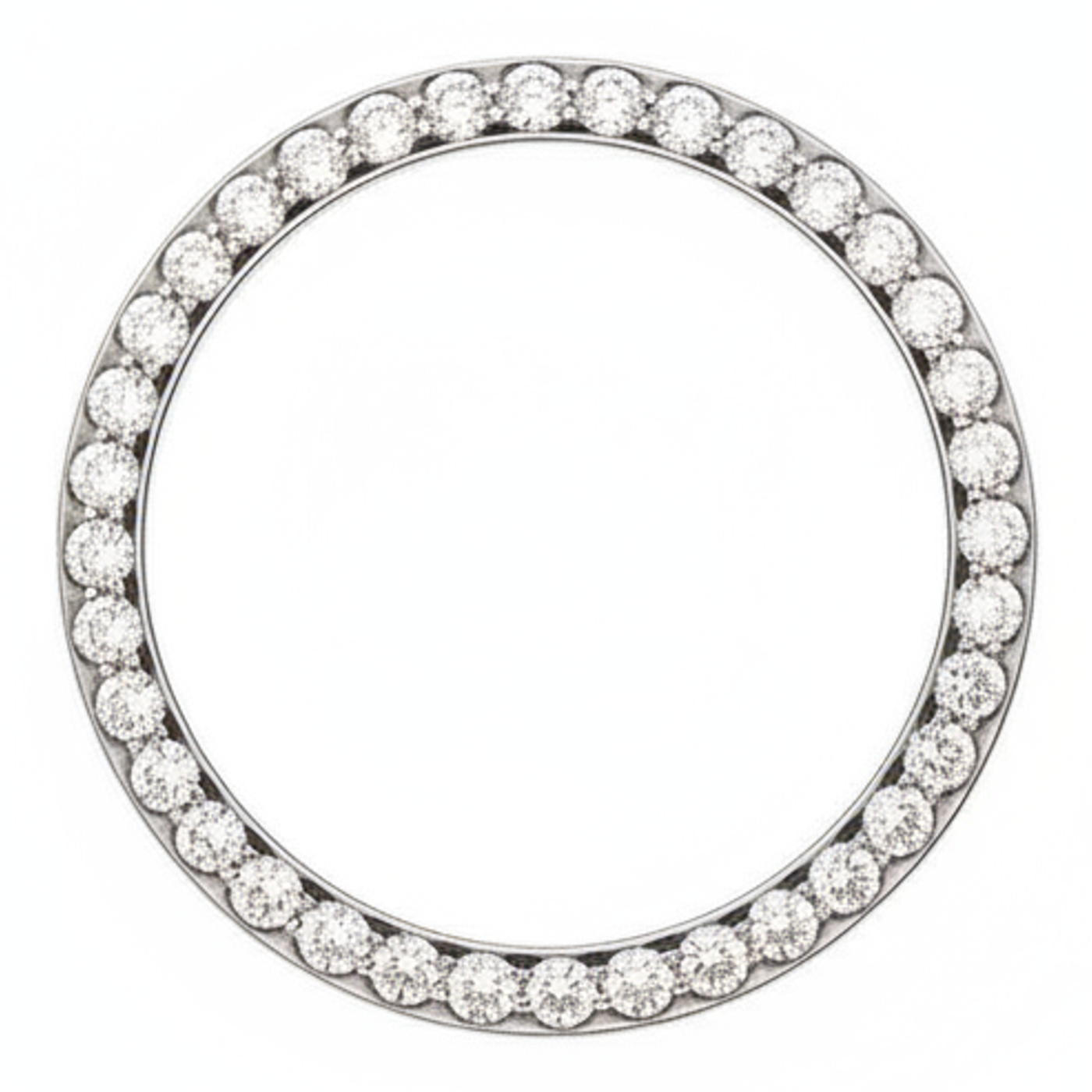 Lunetta per Orologio con Diamanti 1 Carato 28 mm Compatibile con Rolex Datejust in Vero Acciaio Inossidabile Rotonda Pavé