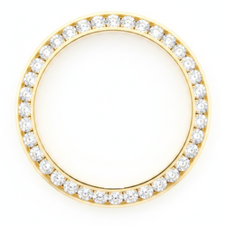 Lunetta per Orologio con Diamanti 2,5 Carati 28 mm per Rolex Datejust in Vero Oro Giallo Naturale 14K Rotonda