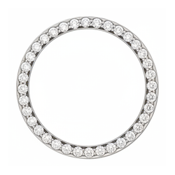 Lunetta per orologio con diamanti 2 carati 28 mm per Rolex Datejust in oro bianco 14K naturale pavé rotondo