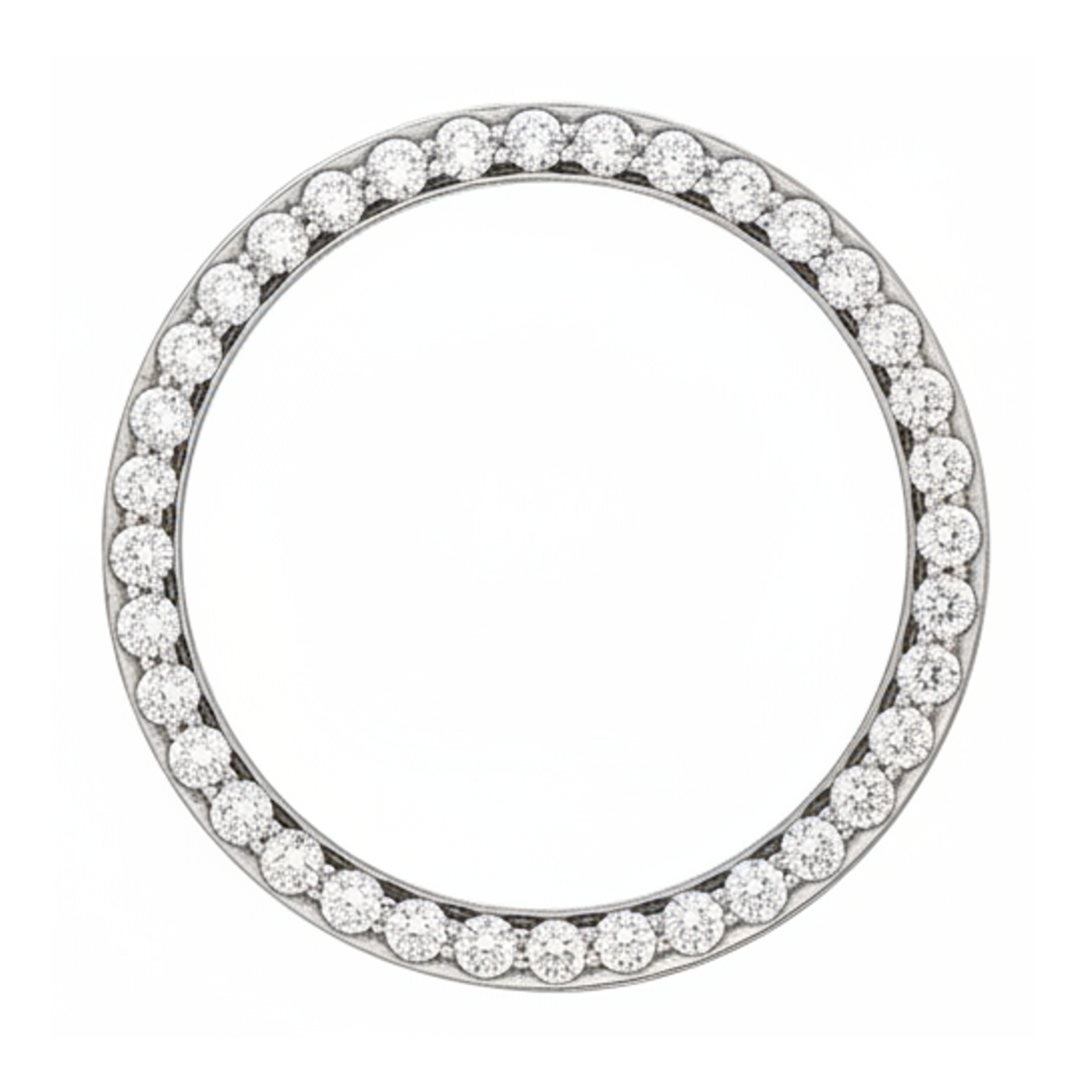 Lunetta per orologio con diamanti 2 carati 28 mm per Rolex Datejust in oro bianco 14K naturale pavé rotondo
