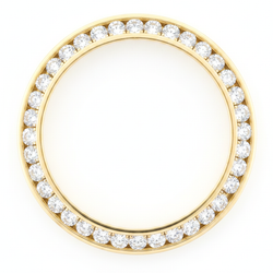 Lunetta per Orologio con Diamanti da 2 Carati 28 mm Adatta a Rolex Datejust in Autentico Oro Giallo 14K Tonda a Canale