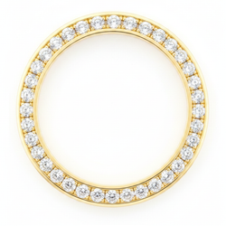 Lunetta per Orologio con Diamanti 2 Carati 28 mm Compatibile con Rolex Datejust in Vero Oro Giallo Autentico 14K Pavé Rotondo