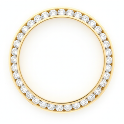 Lunetta per Orologio con Diamanti da 3 Carati 28 mm Compatibile con Rolex Datejust in Vero Oro Giallo 14K Naturale a Canale Rotondo