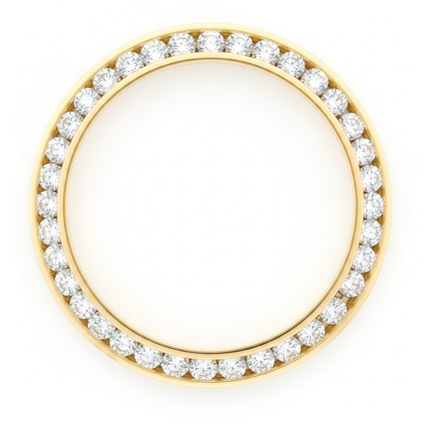 Lunetta per Orologio con Diamanti da 3 Carati 28 mm Compatibile con Rolex Datejust in Vero Oro Giallo 14K Naturale a Canale Rotondo