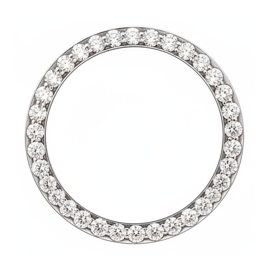 Lunetta per Orologio con Diamanti 3 Carati 28 mm Compatibile con Rolex Datejust in Acciaio Inossidabile Pavé Rotondo Naturali Autentici