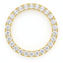 Lunetta per Orologio con Diamanti 3 Carati 28 mm Adatta per Rolex Datejust in Oro Giallo 14K Naturale Autentico Pavé Rotondo