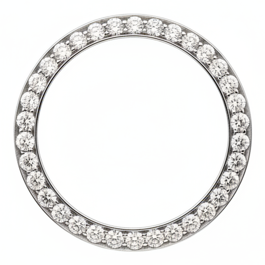 Lunetta per Orologio con Diamanti 3 Carati 28 mm Compatibile con Rolex Datejust in Acciaio Inossidabile Naturale Autentico Rotonda