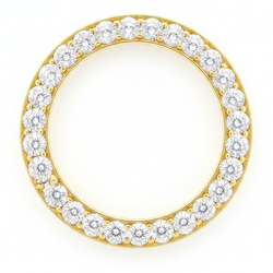 Lunetta per Orologio con Diamanti 5 Carati 28 mm Per Rolex Datejust in Autentico Oro Giallo 14K Naturale Pavé Rotondo