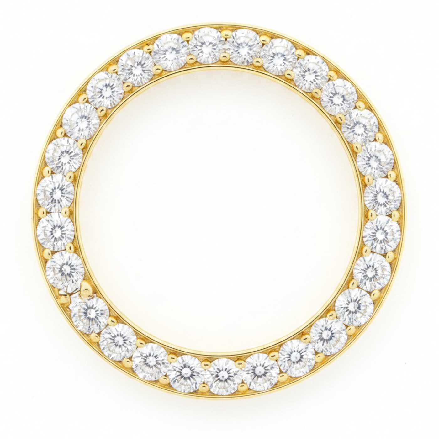 Lunetta per Orologio con Diamanti 5 Carati 28 mm Per Rolex Datejust in Autentico Oro Giallo 14K Naturale Pavé Rotondo