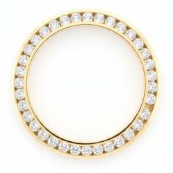 Lunetta per Orologio con Diamanti 5 Carati 28 mm per Rolex Datejust in Oro Giallo 14K Diamanti Naturali Veri Incastonatura a Canale Rotonda