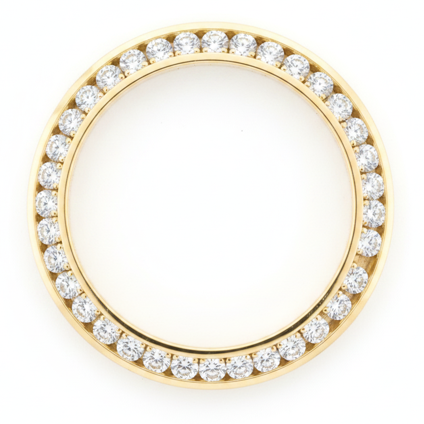 Lunetta per Orologio con Diamanti 5 Carati 28 mm per Rolex Datejust in Oro Giallo 14K Diamanti Naturali Veri Incastonatura a Canale Rotonda