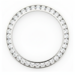 Lunetta per Orologio con Diamanti Naturali Autentici 5 Carati 28 mm Compatibile con Rolex Datejust in Acciaio Inossidabile Incassatura Rotonda a Binario
