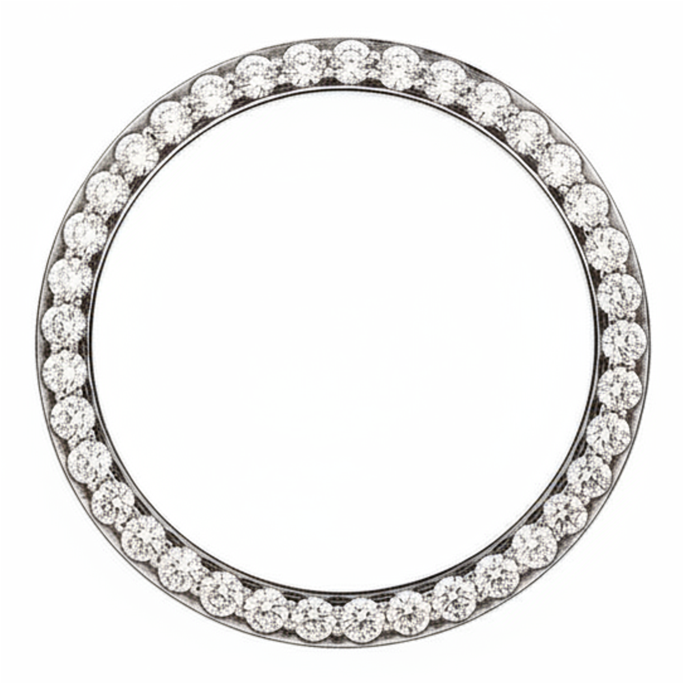 Lunetta per Orologio con Diamanti 5 Carati 28 mm Adatta a Rolex Datejust in Vero Acciaio Inossidabile Autentico Pavé Rotondo
