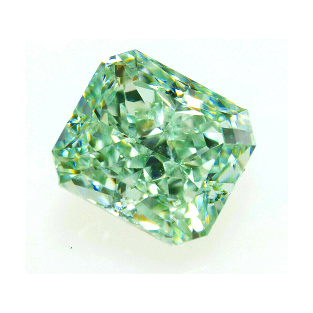 Diamante Verde Naturale Estratto dalla Terra 2 Carati Taglio Radiante Singolo Trattato