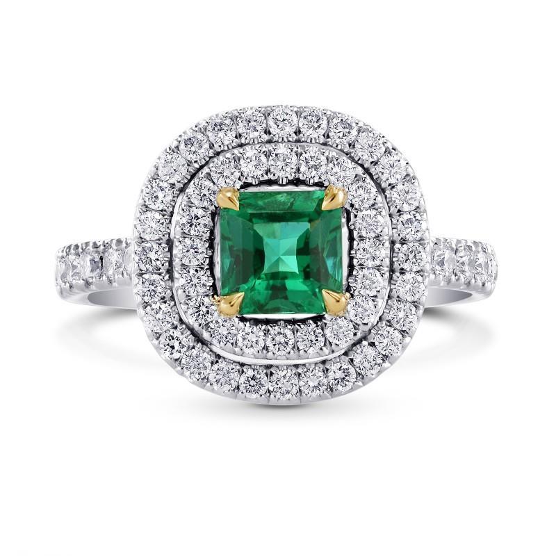 Smeraldo Colombiano Green Emerald Ring 3,70 carati Oro 14 Carati Bicolore – vista principale