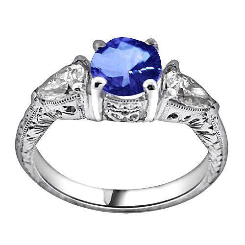 Fede nuziale da 4.01 ct. Sri Lanka. zaffiro. trilioni di diamanti. 3 pietre - harrychadent.it