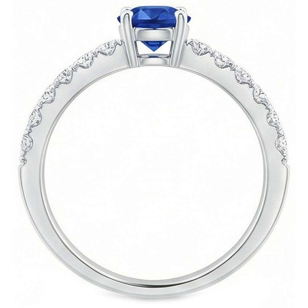 vero round diamante 3.10carati fede eternity vista di profilo