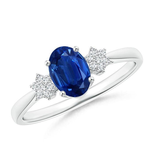 Fede nuziale in oro con zaffiro blu di Ceylon e diamanti da 3.20 ct - harrychadent.it