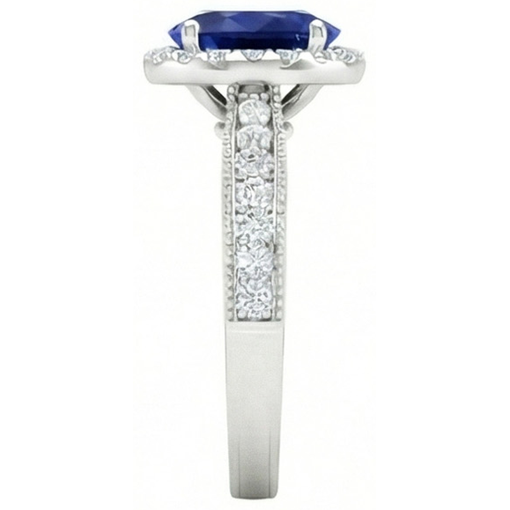 vero round diamante 4carati fede eternity vista di profilo