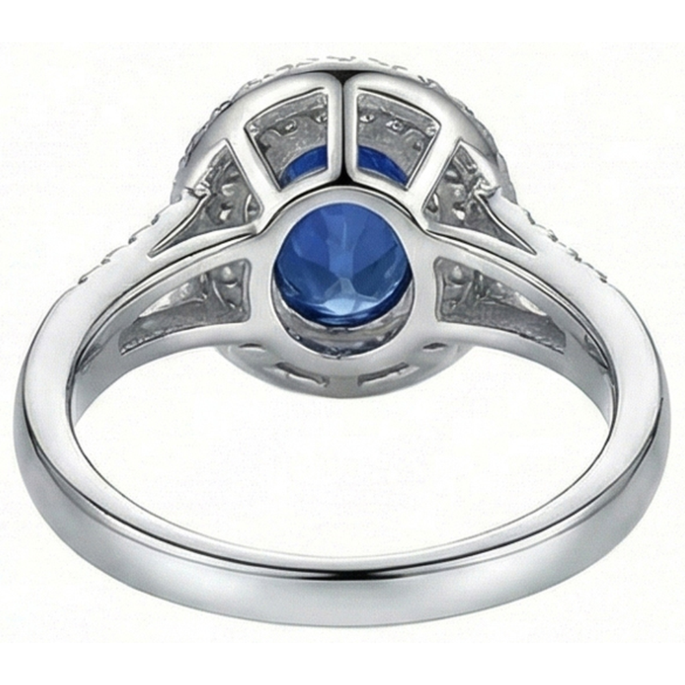 vero round diamante 2.45carati fede eternity su bianco