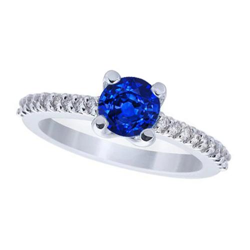 Fede nuziale di 2.70 carati con zaffiro di Ceylon e diamanti - harrychadent.it