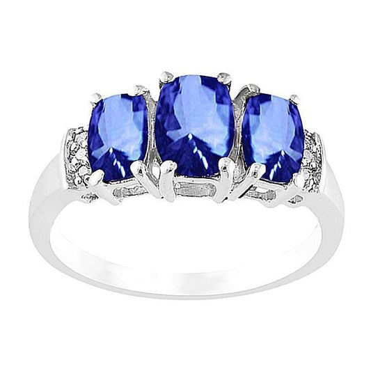 Fedi nuziali in oro bianco 14 carati con diamanti. zaffiro di Ceylon 5.26 carati - harrychadent.it