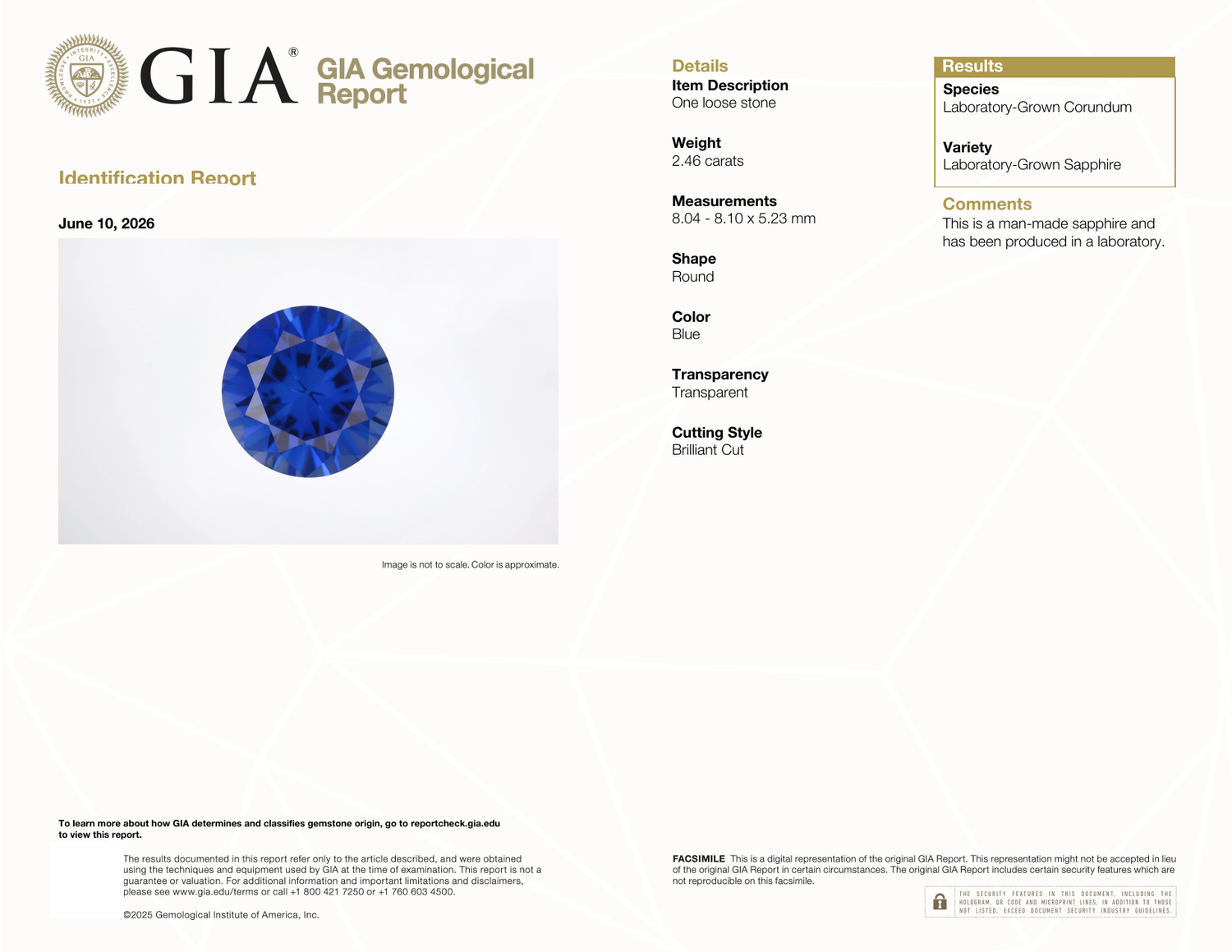GIA Certificate
