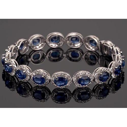 Bracciale tennis zaffiro blu set 39 carati gioielli donna - harrychadent.it