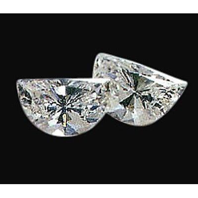 Coppia di diamanti naturali estratti dalla terra a mezzaluna, sciolti, 1,50 carati, purezza F VS1 (0,75 carati ciascuno)