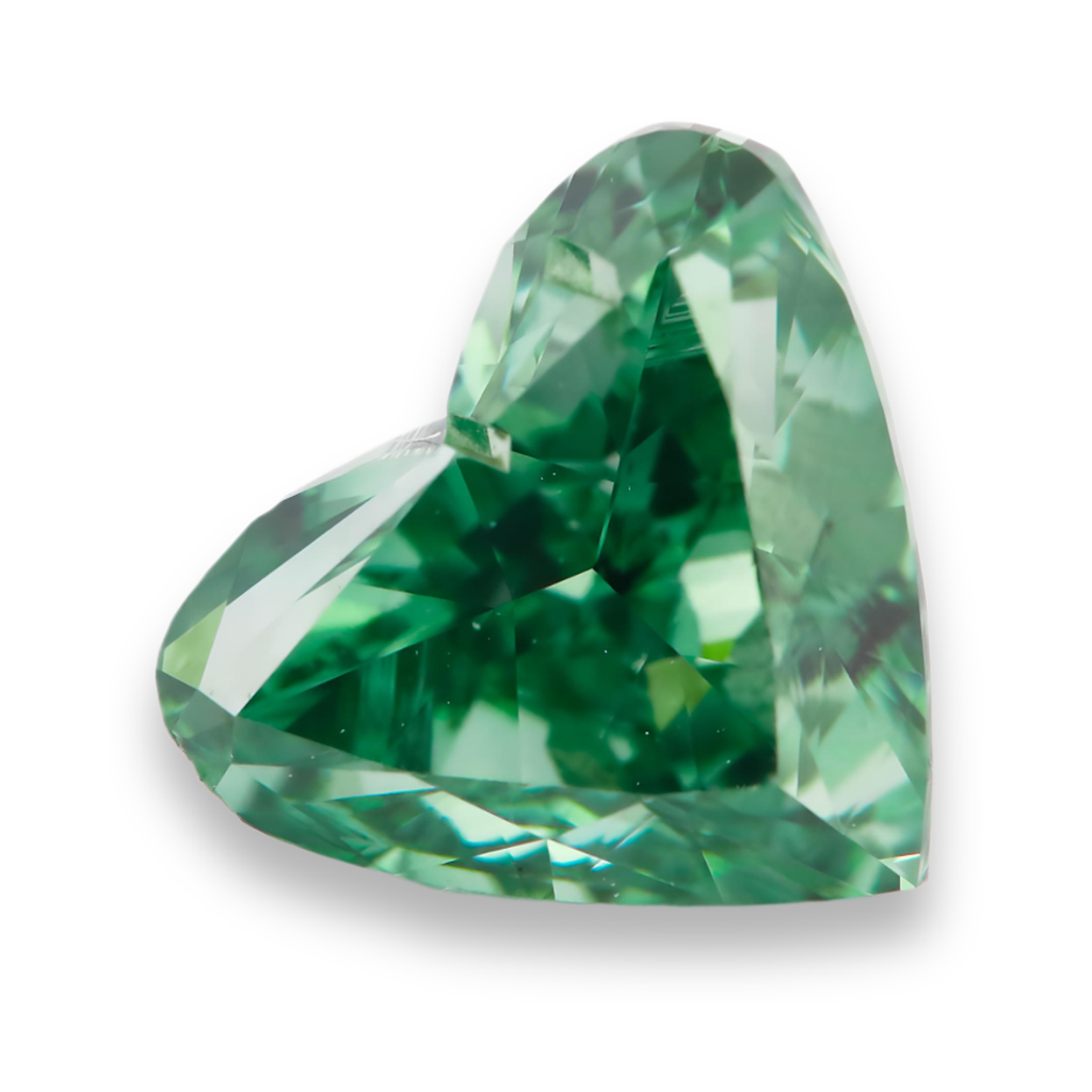 Diamante Verde da 2 Carati Naturale Taglio a Cuore Trattato Sfuso