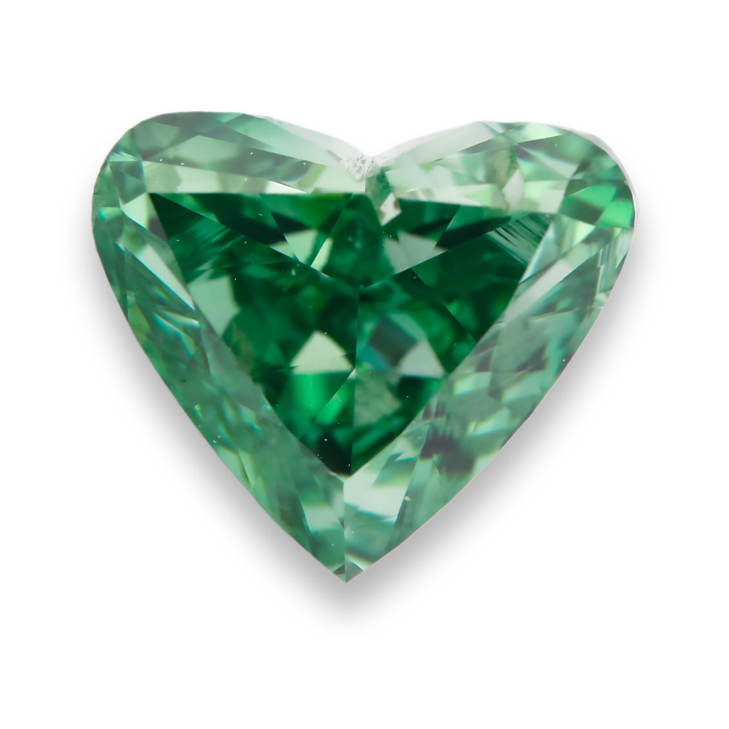 Diamante Naturale Sfuso Taglio a Cuore Verde Trattato 3 Carati