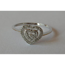 Heart Anello Halo – Diamante Fine 0,50 carati Oro Bianco 14K