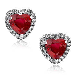 Rubino Birmano Heart Gemstone Earring 4,50 carati in Oro Bianco