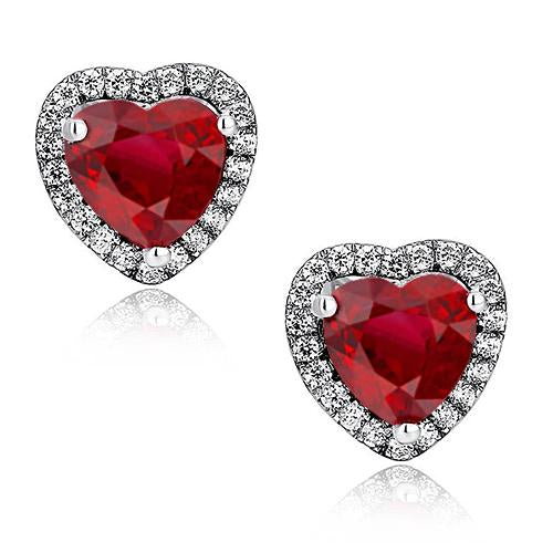 Rubino Birmano Gemstone Earring 4,50-carati Oro Bianco 14K – vista principale