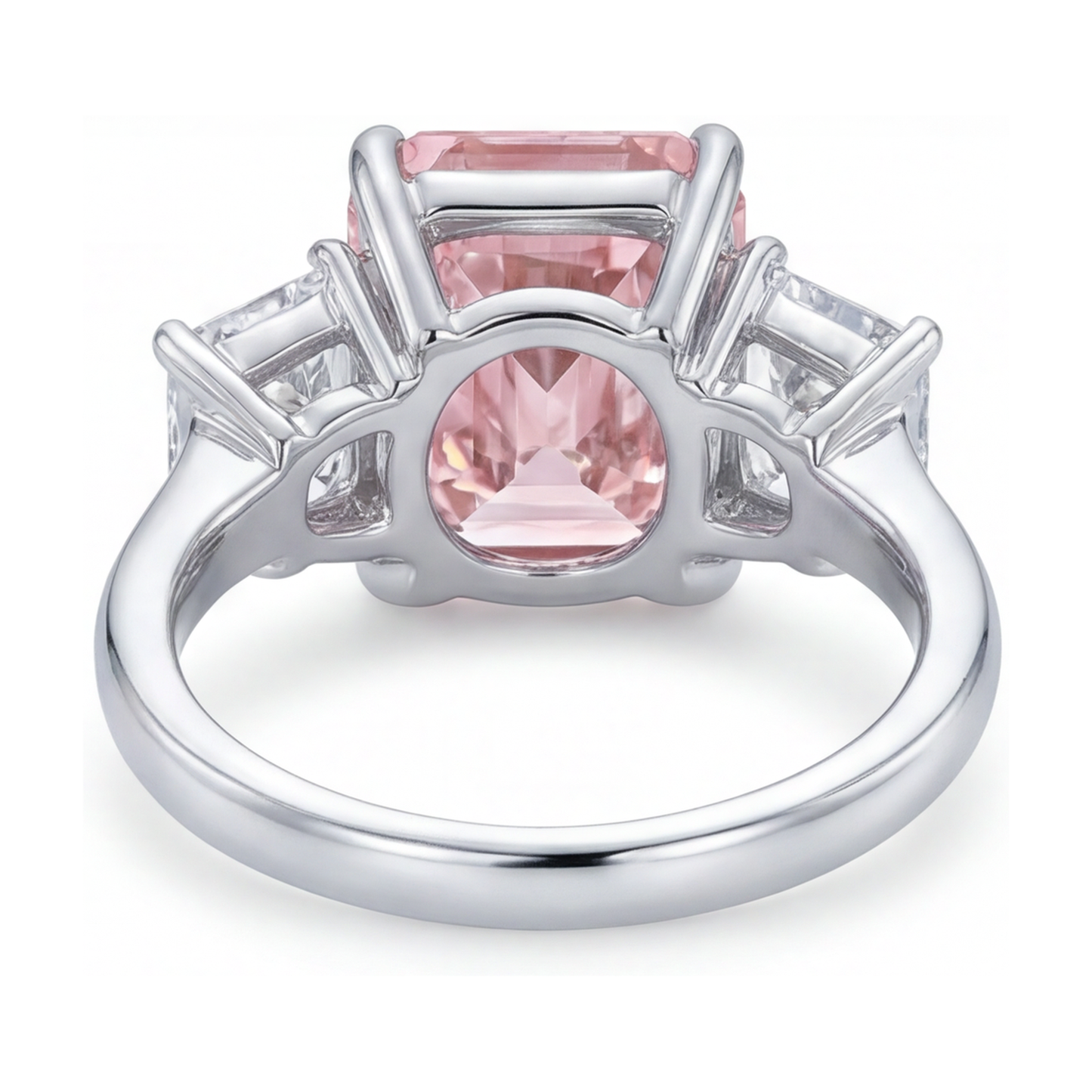Anello con diamante rosa da laboratorio da 5,2 carati taglio radiant